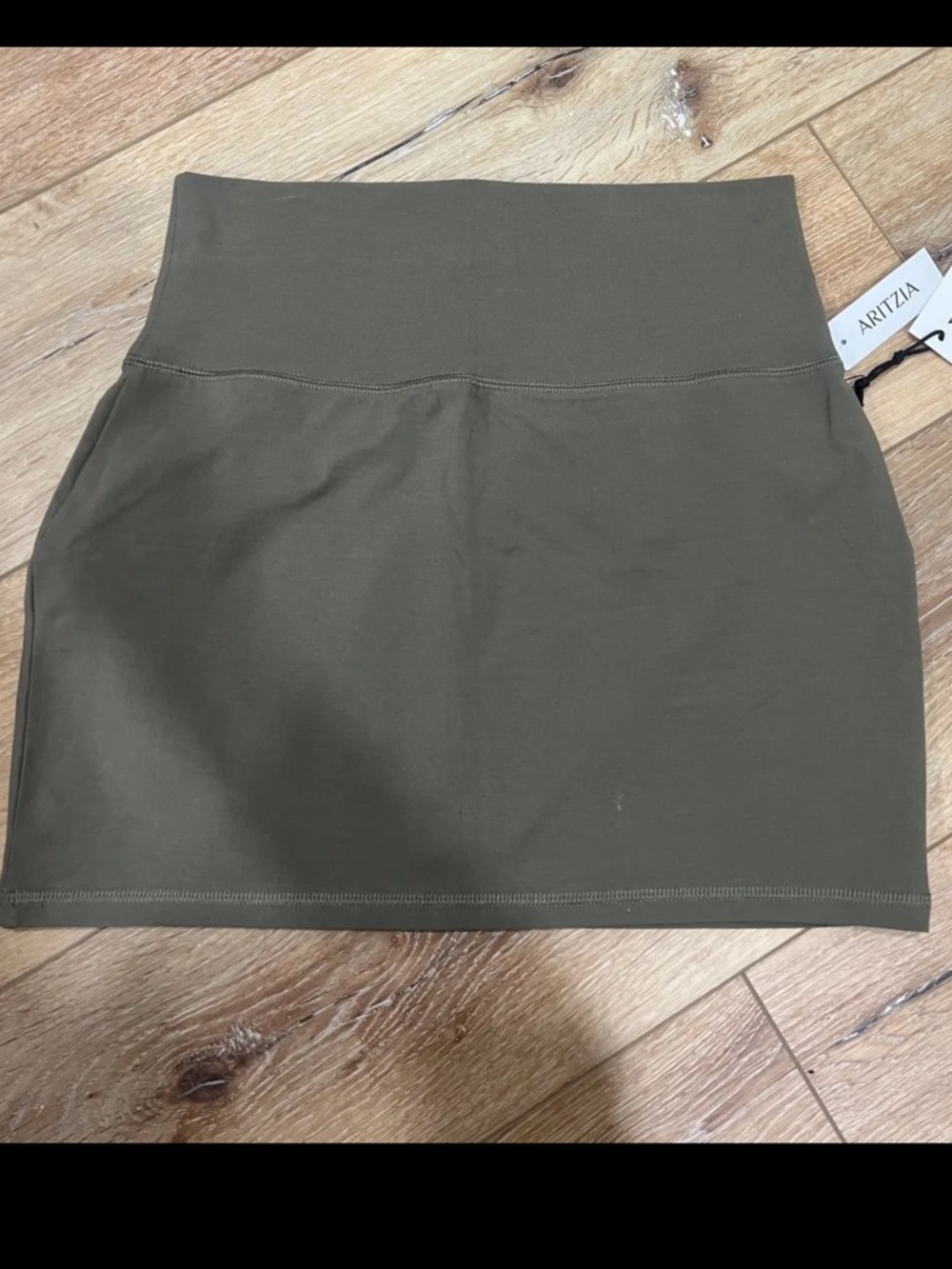 TNA Olive Green High-Rise Mini Skirt